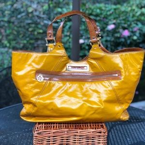 Tory Burch Mustard & Cognac Bombé Tote